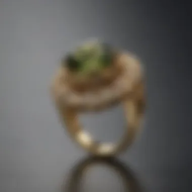Elegant Jewelry Design with Olive Green Sapphire An elegant piece of jewelry featuring an olive green sapphire set in gold