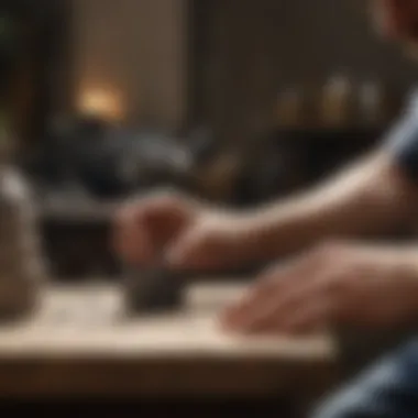 Artisan crafting an Oregon stone ring, highlighting the skill and dedication involved in jewelry making.