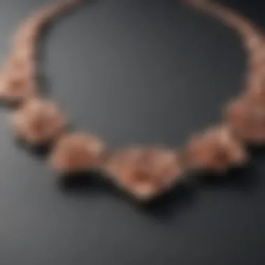 Modern Design Trends in Rose Gold Necklaces A rose gold necklace paired with complementary accessories illustrating modern design trends.