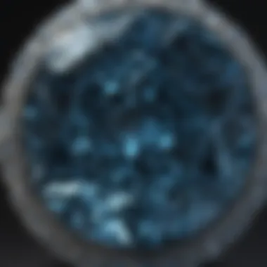 Close-up view of a Russian blue diamond with intricate facets