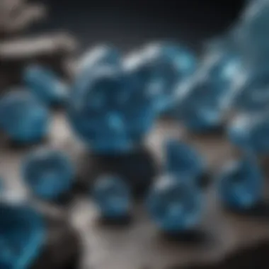 Artistic representation of the geological formation of blue diamonds