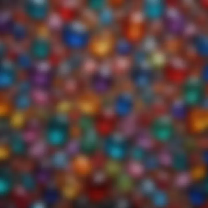 A stunning display of finished gemstones showcasing vibrant colors