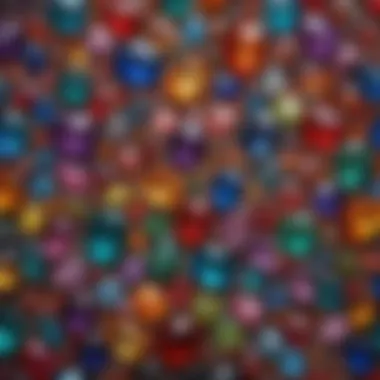 Vibrant Colors of Finished Gemstones A stunning display of finished gemstones showcasing vibrant colors