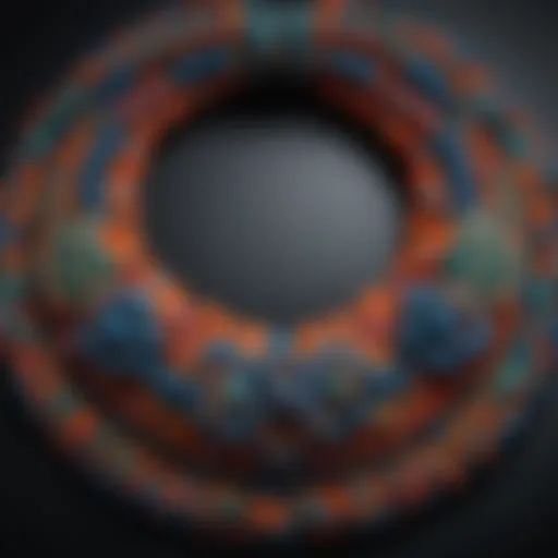 A close-up view of a beaded knot necklace showcasing intricate designs and vibrant colors.