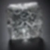 Close-up of a princess cut diamond highlighting its clarity
