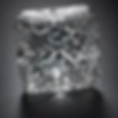 Close-up of a princess cut diamond highlighting its clarity