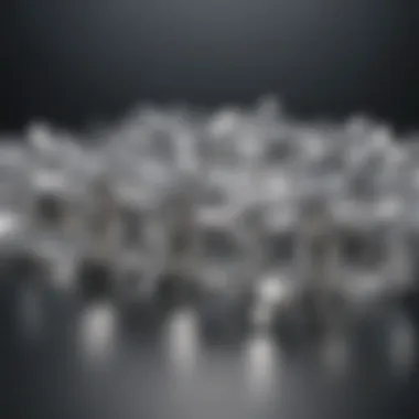 Elegant display of various princess cut diamonds with different clarity levels