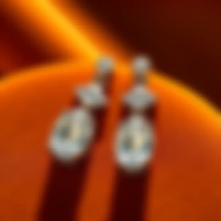 Elegant CZ earrings displayed on a velvet background