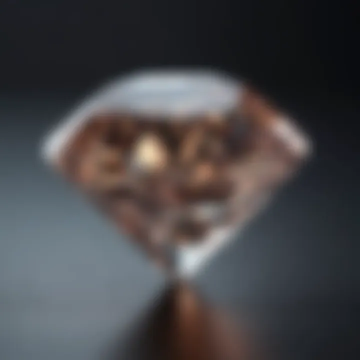 Close-up of a lab-made diamond highlighting its brilliance and clarity