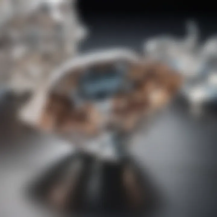 A sparkling white topaz that mimics the brilliance of diamonds, set against a soft fabric.