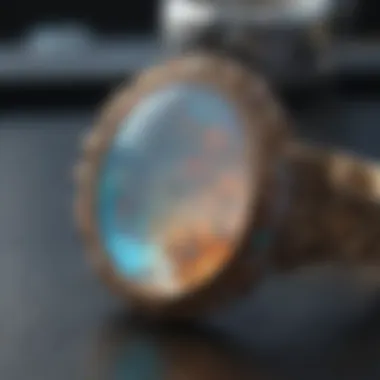 An artisan crafting jewelry using synthetic opal slabs