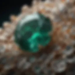 Close-up of a flawless emerald gemstone