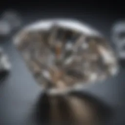 Close-up view of a fancy shape diamond showcasing its unique cut and brilliance