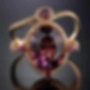 Showcase of jewelry featuring purple garnet, illustrating its applications in fashion and adornment.