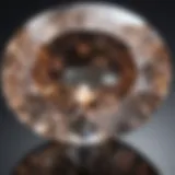 A close-up view of an oval lab diamond showcasing its brilliance and clarity