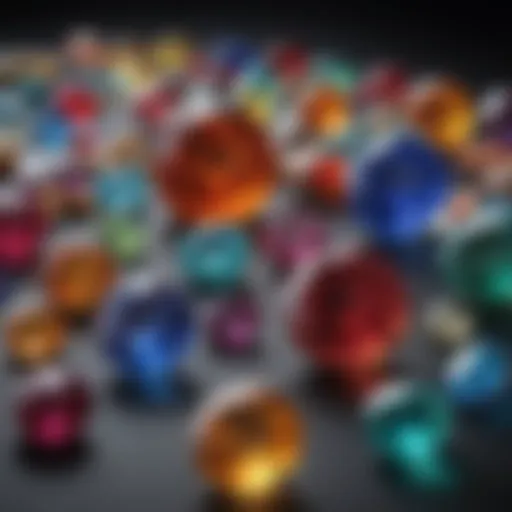 A stunning array of natural gemstones displaying their vibrant colors and unique shapes.