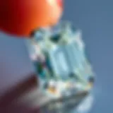 Close-up of a GIA emerald cut diamond showcasing its clarity and brilliance