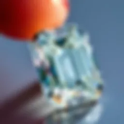 Close-up of a GIA emerald cut diamond showcasing its clarity and brilliance