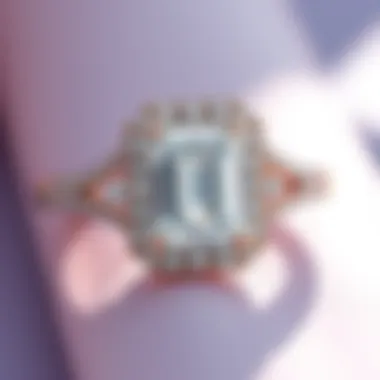 Elegant jewelry setting featuring a GIA emerald cut diamond
