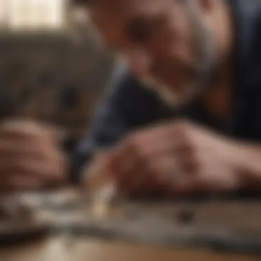 An artisan carefully crafting a mine cut jewel, emphasizing ethical sourcing.