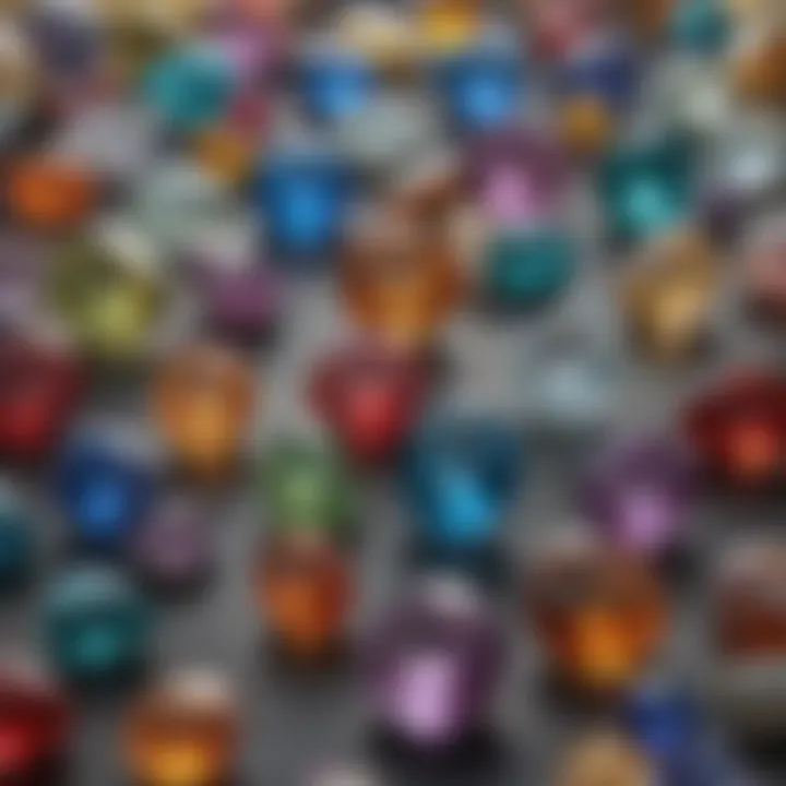 A stunning array of colorful gemstones from North Carolina displayed on a natural background.