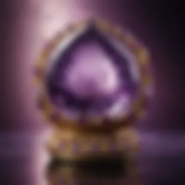 An artistic representation of amethyst in connection with chakras and energy healing.