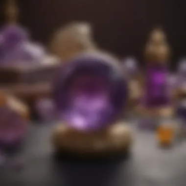 Historical Significance of Amethyst An illustration of historical texts and artifacts related to the use of amethyst in ancient cultures.