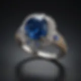 A luxurious sapphire engagement ring showcasing its deep blue hue