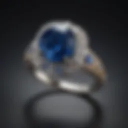 A luxurious sapphire engagement ring showcasing its deep blue hue