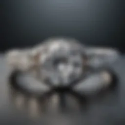 Close-up view of a delicate engagement ring showcasing its intricate design