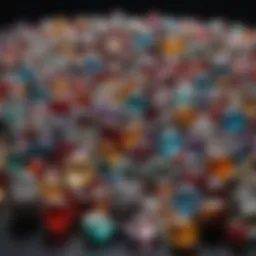A close-up view of various gemstone beads showcasing their colors and textures