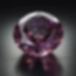 A close-up view of a brilliantly faceted gemstone showcasing multiple reflective surfaces.
