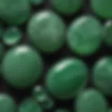 Close-up of genuine jade vs. imitation jade