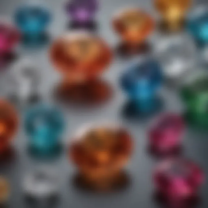 Illustration of different types of gem facets and their arrangement