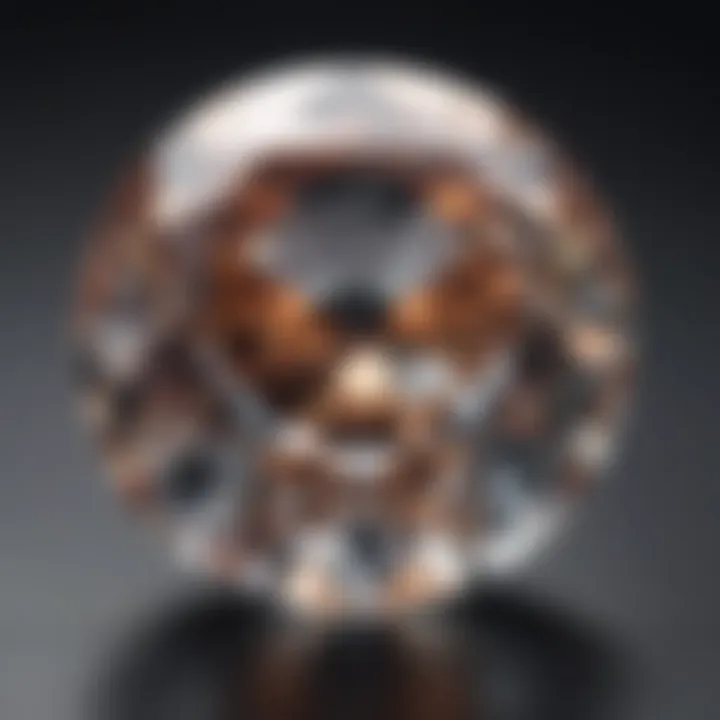 Close-up view of a GIA H color diamond showcasing its unique hue