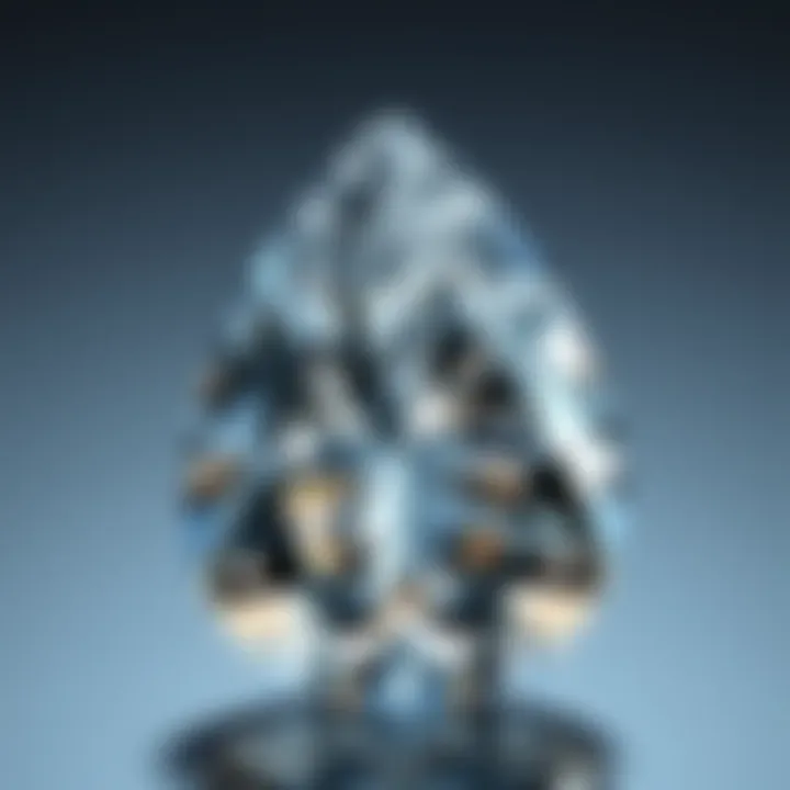 Brilliance of the Pear Cut Close-up view of a pear-shaped diamond showcasing its unique cut and brilliance