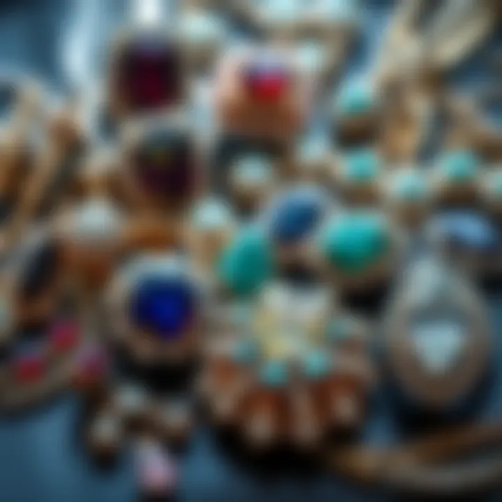 Artistic arrangement of various jewelry pieces showcasing craftsmanship