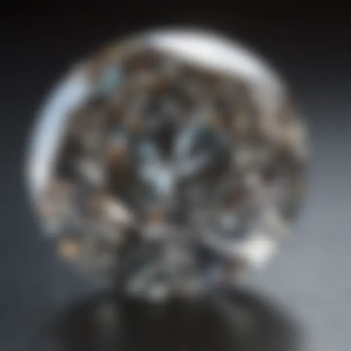 A detailed close-up of a certified loose diamond on a velvet surface