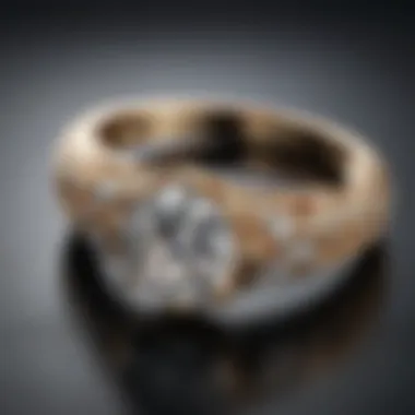 A close-up view of an engagement ring symbolizing love and commitment