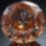 Close-up of a brilliant cut diamond showcasing its facets