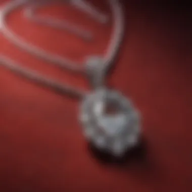 An elegant diamond necklace displayed on a velvet background