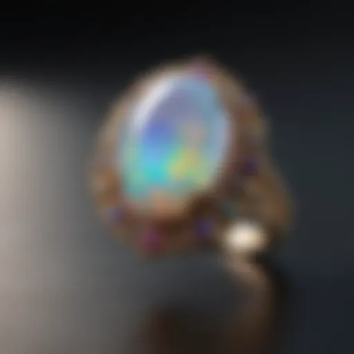 A stunning opal ring showcasing a vibrant play of colors