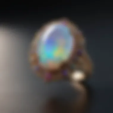 Vibrant Opal Ring A stunning opal ring showcasing a vibrant play of colors
