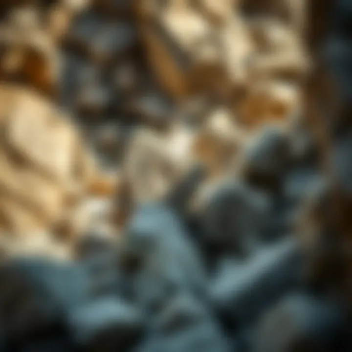 Natural Habitat of Rough Stone Rocks A picturesque landscape featuring natural formations of rough stone rocks in their habitat