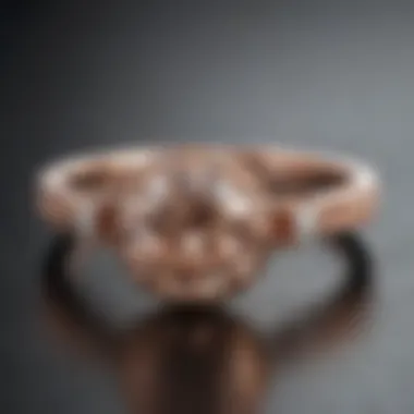 Stylish rose gold engagement ring with a unique twist setting
