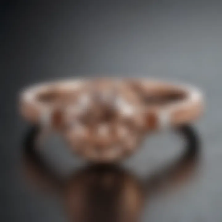 Stylish rose gold engagement ring with a unique twist setting