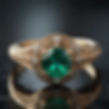 Vintage-inspired emerald engagement ring with intricate filigree details