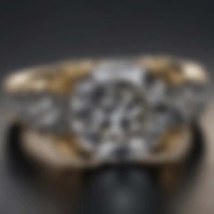 Intricate details of a resized diamond ring