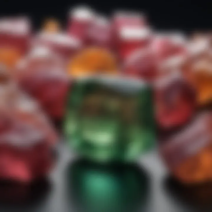 A natural tourmaline crystal exhibiting its range of colors