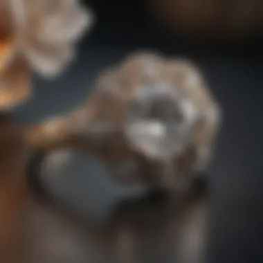 Elegant vintage-inspired engagement ring with intricate detailing.